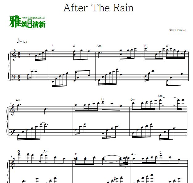 Steve Raiman - After The Rain钢琴谱