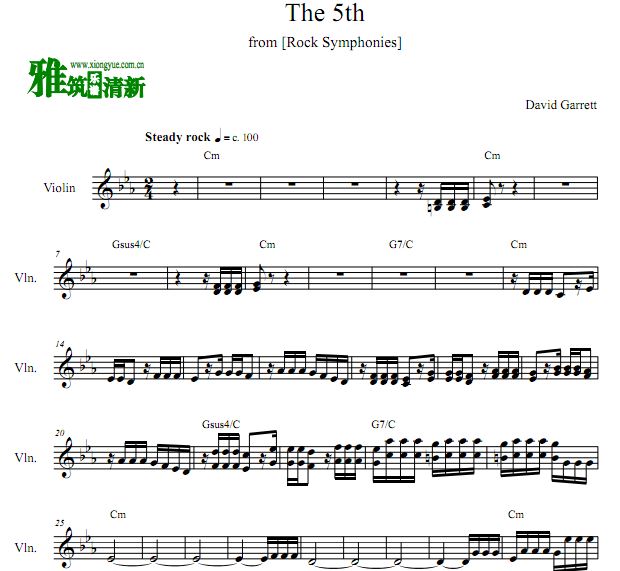 大卫 格瑞特 David Garrett -The 5th小提琴谱 