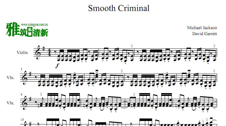 David Garrett - Smooth Criminal小提琴谱 难版