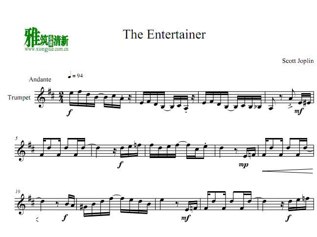 joplin scott - the entertainer演艺人小号谱
