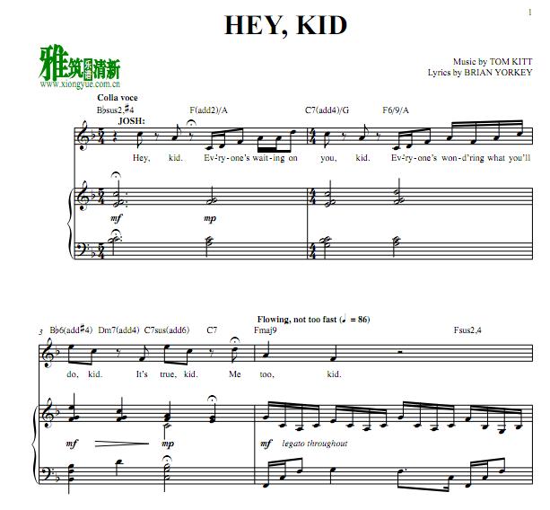 If-Then如果那么 - Hey Kid 钢琴伴奏谱