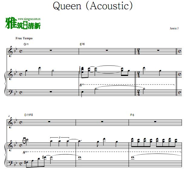 Jessie J - Queen (Acoustic)正谱 歌谱 钢琴谱