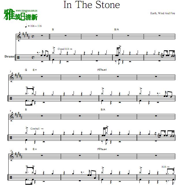 地风火乐队 Earth, Wind & Fire - In The Stone架子鼓谱 