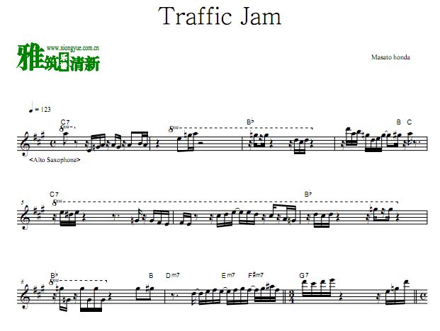 本田雅人Masato Honda - Traffic Jam中音萨克斯谱