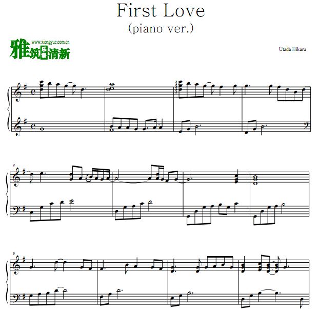 宇多田光 - First Love (Piano Ver.)钢琴谱