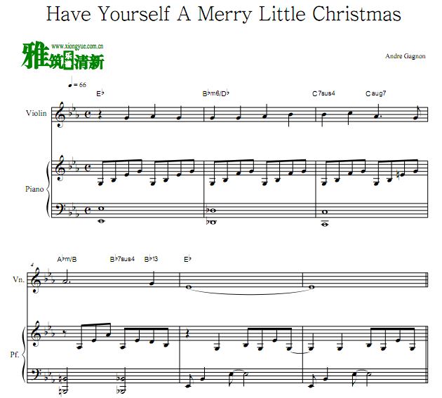 安德列· 加侬 Have Yourself A Merry Little Christmas小提琴钢琴伴奏谱