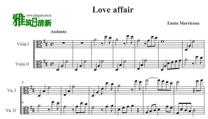 爱情事件 Love Affair中提琴二重奏谱
