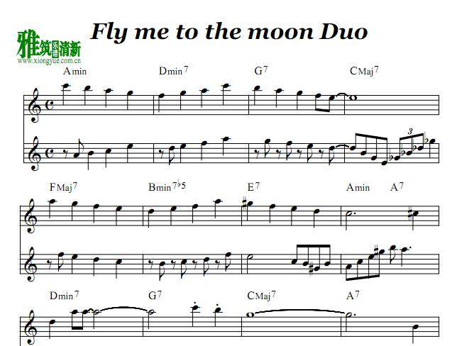 Fly me to the moon 长笛二重奏谱