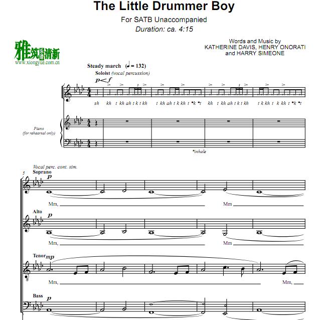 Pentatonix - The Little Drummer Boy阿卡贝拉谱