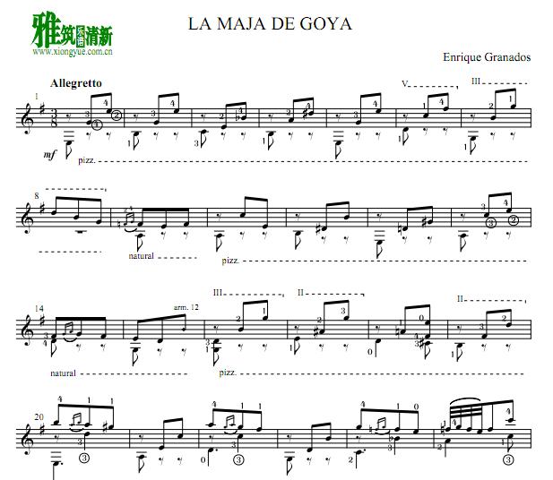 Enrique Granados - LA MAJA DE GOYA吉他谱