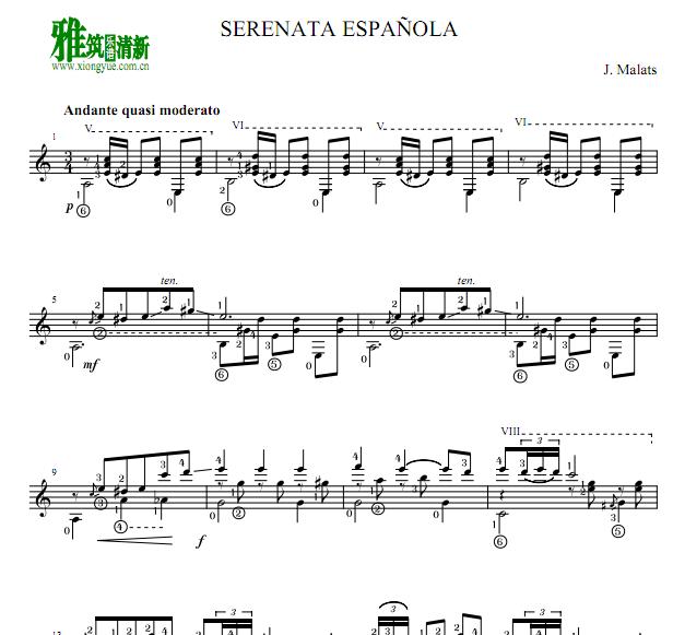 Julian Bream - Serenata Espanola古典吉他谱