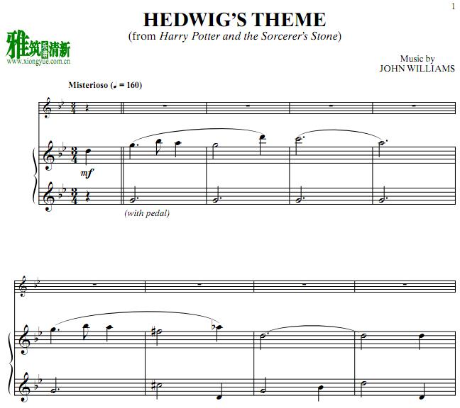 哈利波特海德薇主题钢琴伴奏谱 Hedwig's Theme