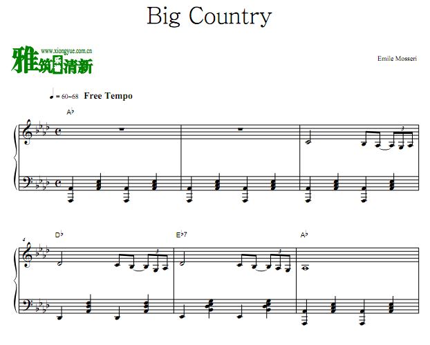 Emile Mosseri - Big Country 钢琴谱