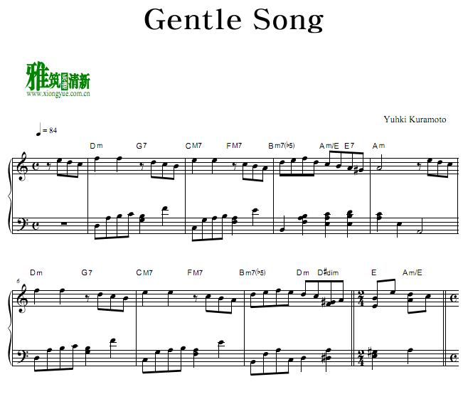仓本裕基 - Gentle Song钢琴谱