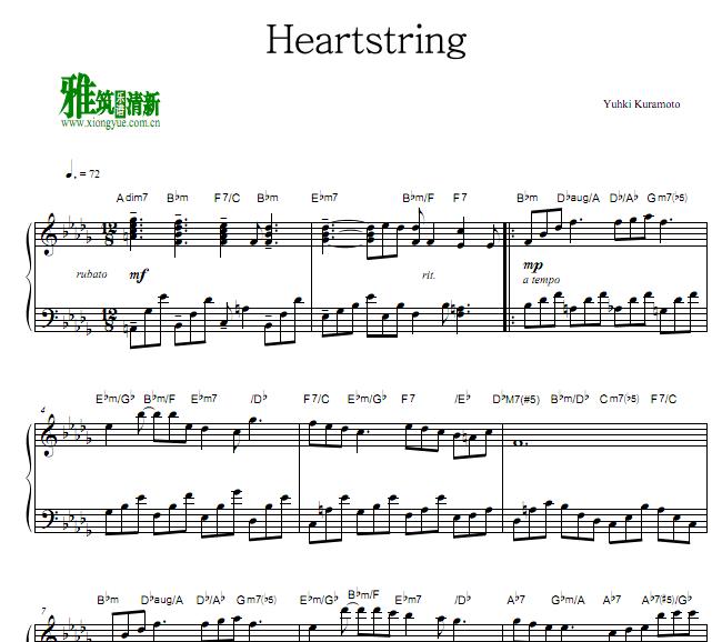 仓本裕基 -  Heartstring钢琴谱