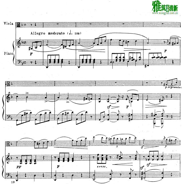 格林卡 Glinka Viola Sonata中提琴奏鸣曲钢琴伴奏谱