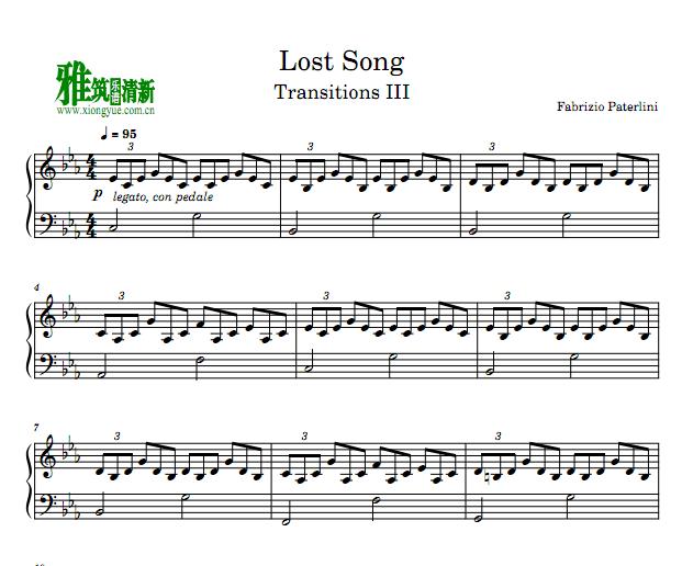 Fabrizio Paterlini - Lost Song钢琴谱