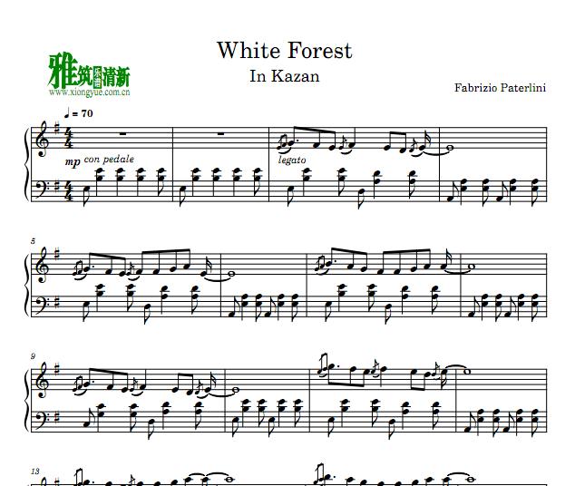 Fabrizio Paterlini - White Forest钢琴谱