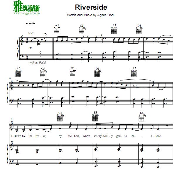 Agnes Obel - Riverside钢琴伴奏谱