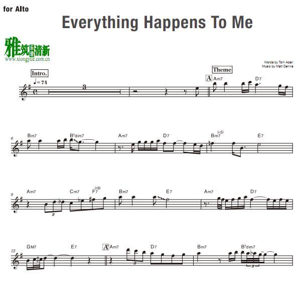 Everything Happens To Me萨克斯谱