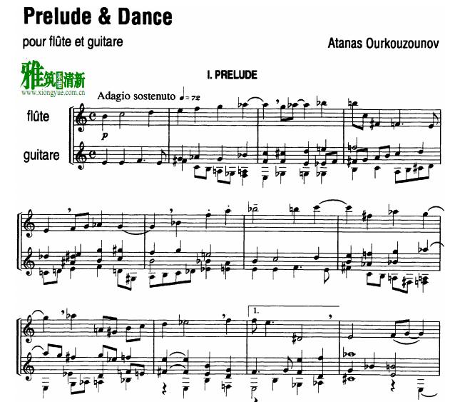 Atanas Ourkouzounov - Prelude and Dance长笛吉他二重奏谱