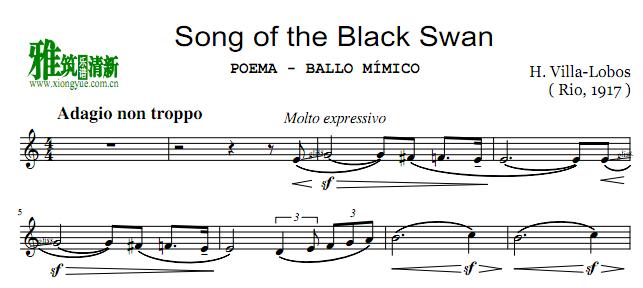 Villa Lobos - Song of the Black Swan大提琴谱