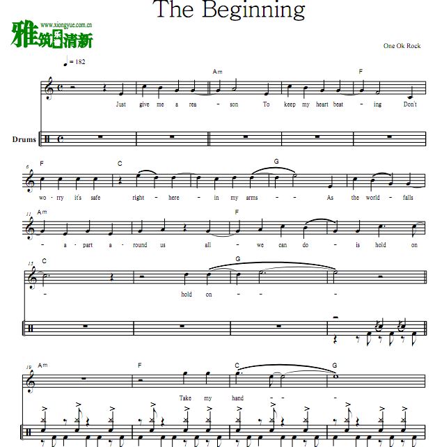 One Ok Rock - The Beginning 架子鼓谱