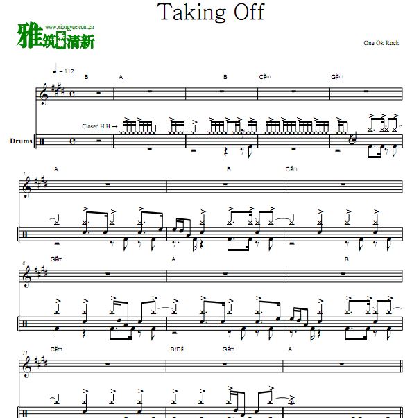 One Ok Rock - Taking Off 鼓谱