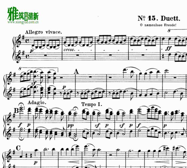 15 Duet  O namenlose Freude 四手联弹谱3