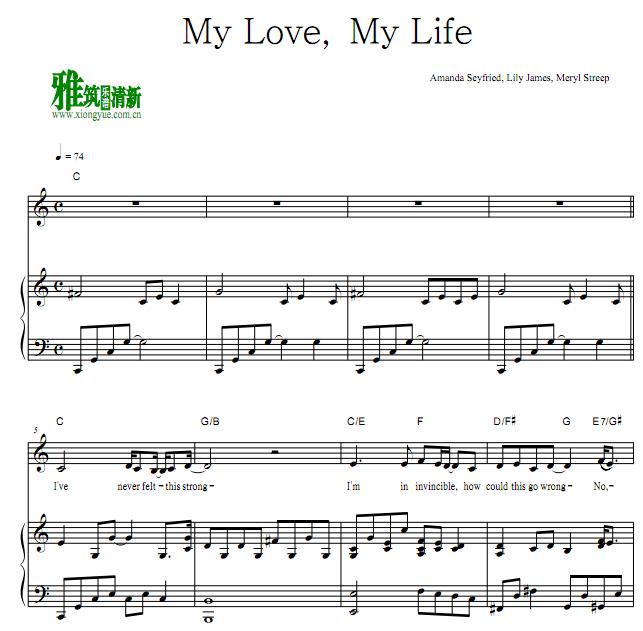 妈妈咪呀2 - My Love, My Life钢琴伴奏谱
