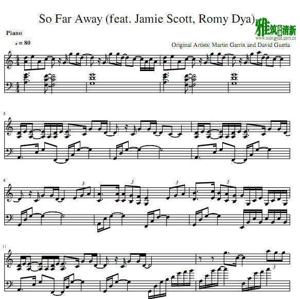 Martin Garrix - So Far Away钢琴谱