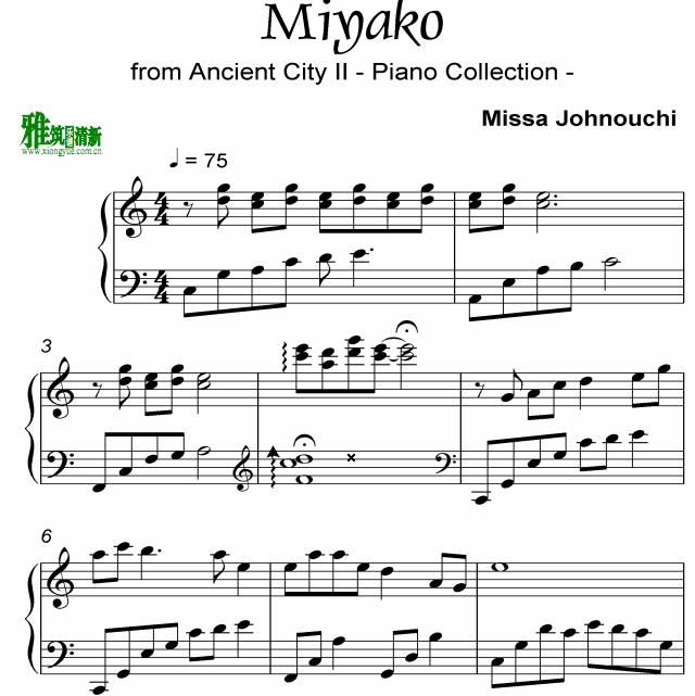 missa johnouchi城之内·美莎 miyako  钢琴谱