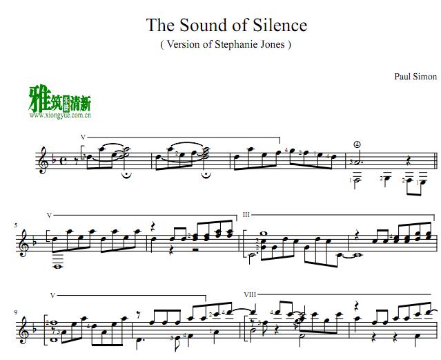 Stephanie Jones - 寂静之声The Sound of Silence古典吉他谱