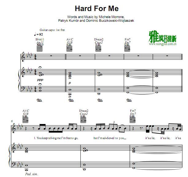 Michele Morrone - Hard for Me钢琴伴奏谱