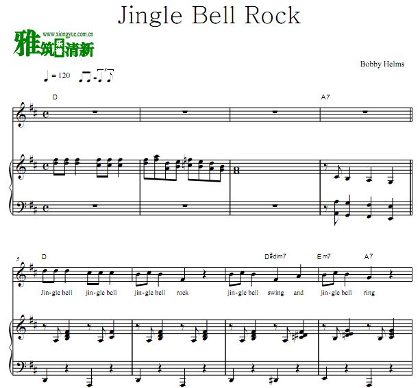 Bobby Helms - Jingle Bell Rock钢琴谱 歌谱 正谱