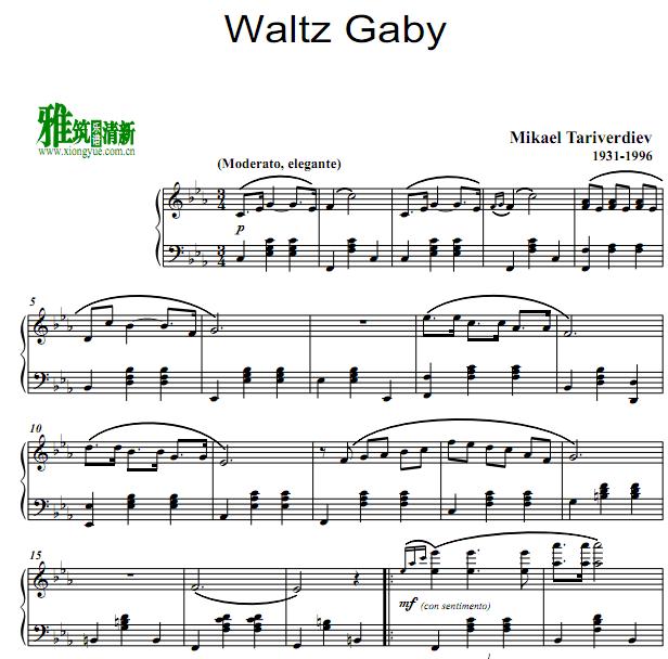 春天的十七个瞬间  Waltz Gaby钢琴谱