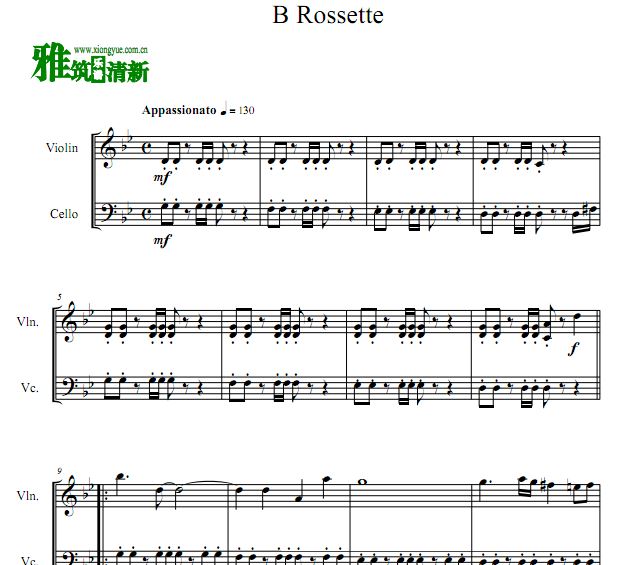 B.Rossette大提琴小提琴 弦乐二重奏谱