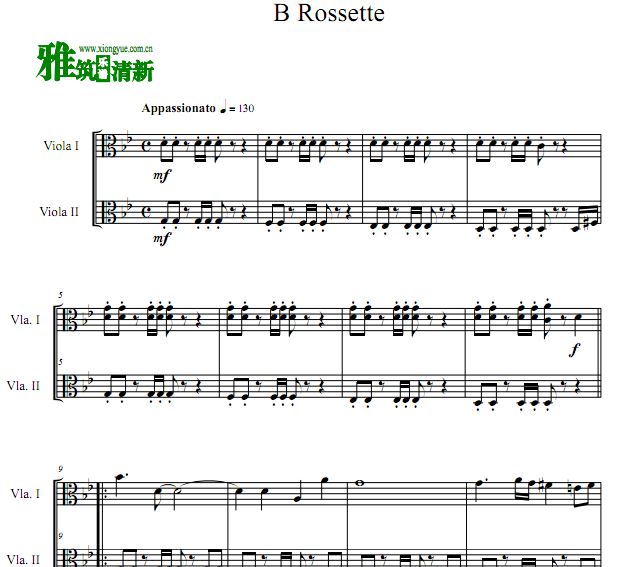 白色巨塔 B.Rossette中提琴二重奏谱