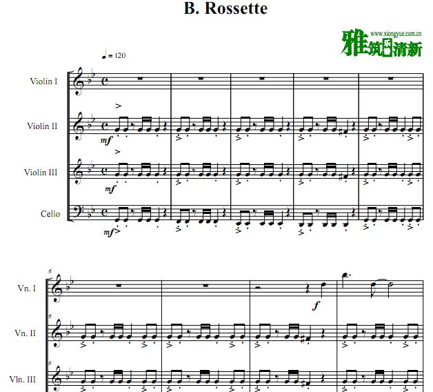 白色巨塔 B.Rossette弦乐四重奏谱