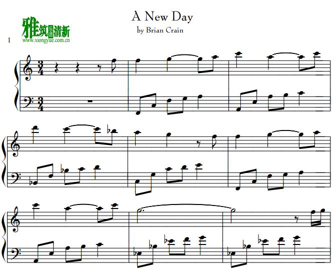 Brian Crain - A new day钢琴谱