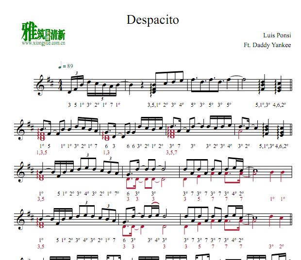 Despacito  拇指琴谱