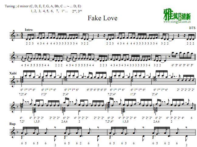 Fake Love 拇指琴谱