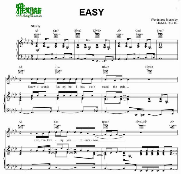 the commodores - easy钢琴谱