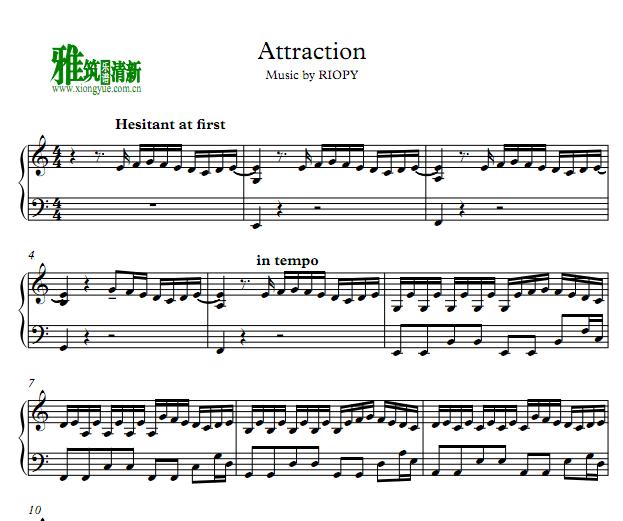 riopy - Attraction钢琴谱