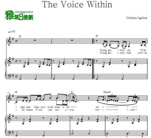 Christina Aguilera - The Voice Within钢琴伴奏谱 正谱