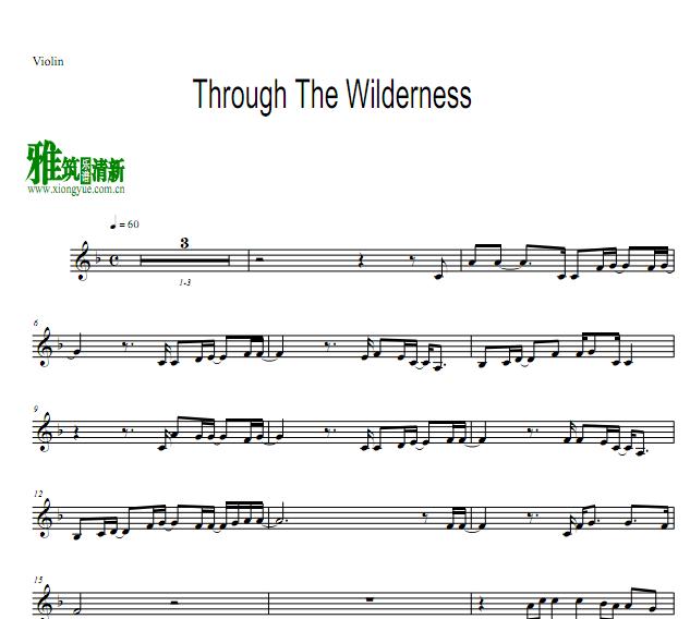 Through The Wilderness 小提琴谱