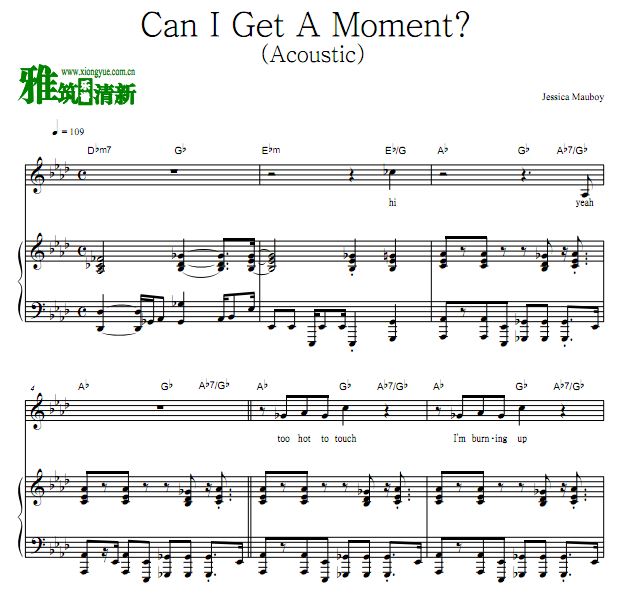 Jessica Mauboy - Can I Get A Moment歌谱 钢琴谱