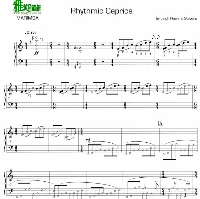 Stevens Leigh Howard - Rhythmic Caprice马林巴谱