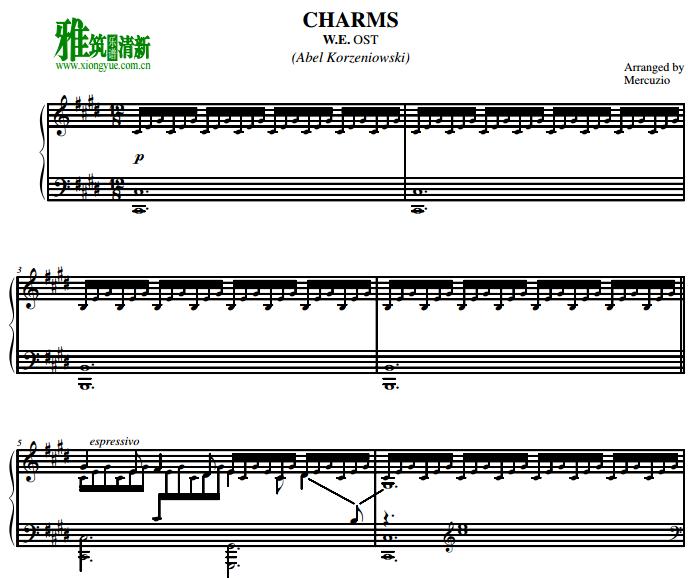 Abel Korzeniowski - Charms钢琴谱