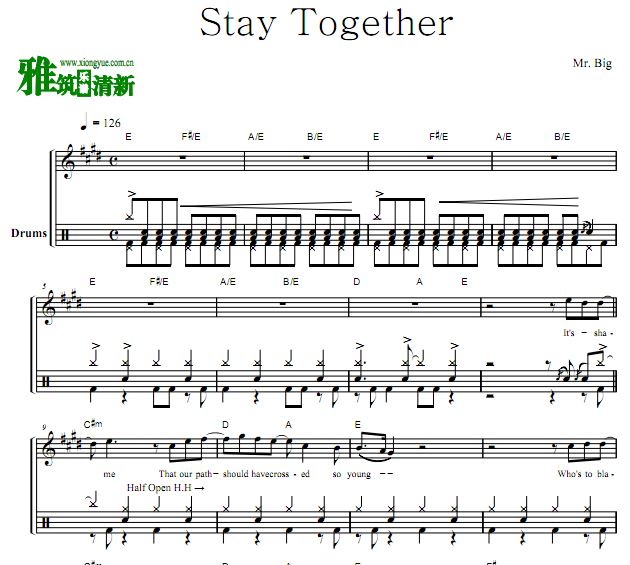 Mr Big － Stay Together鼓谱